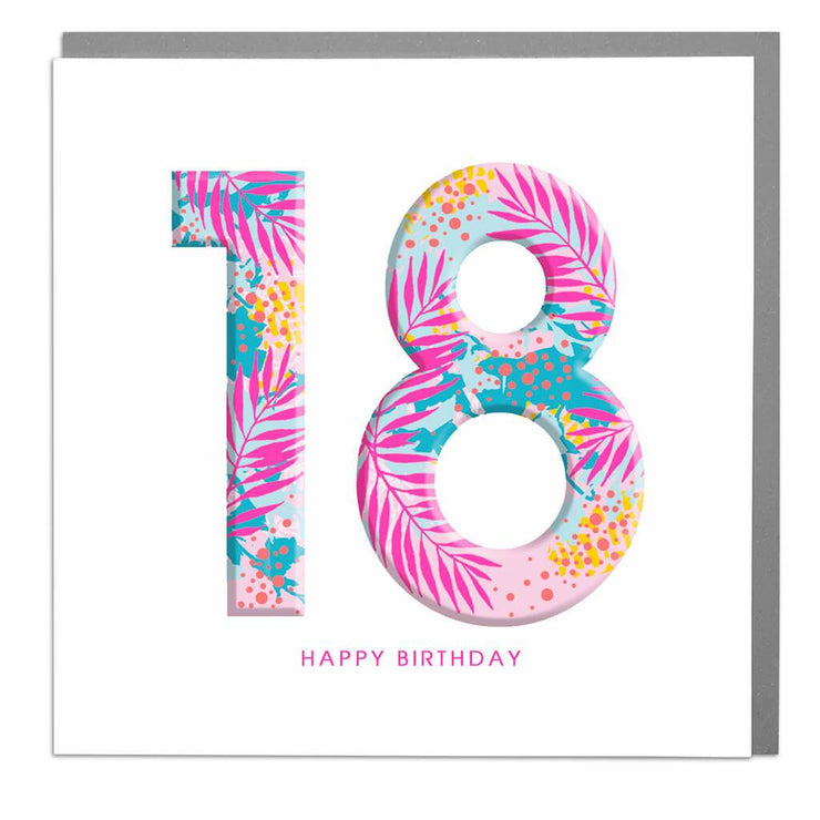 18th Happy Birthday Card - Lola Design Ltd