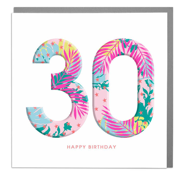 30th Happy Birthday Card - Lola Design Ltd