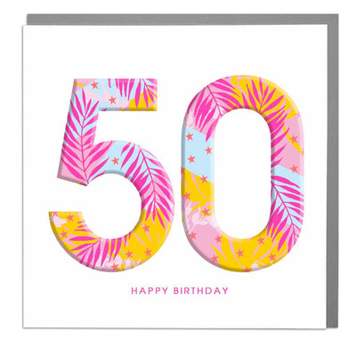 50th Happy Birthday Card - Lola Design Ltd