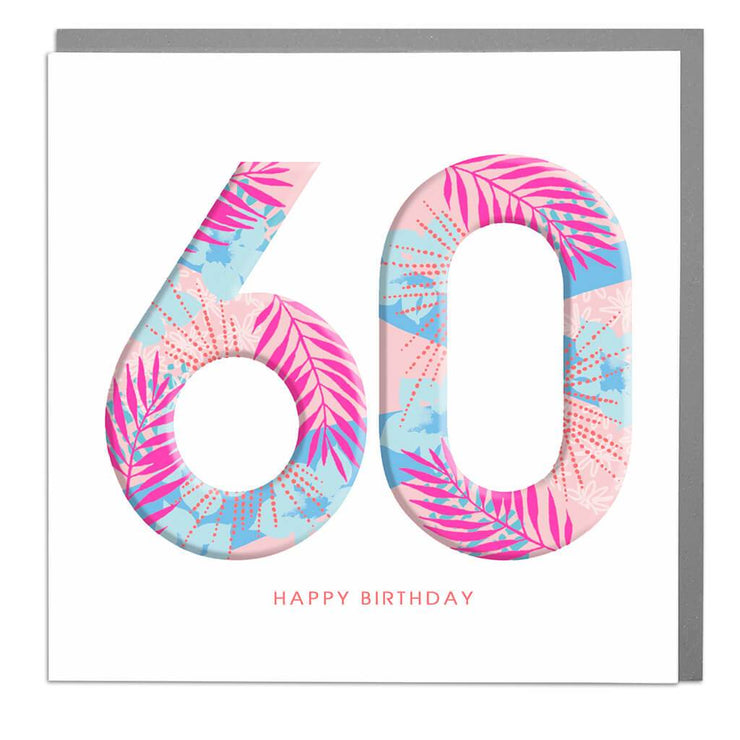 60th Happy Birthday Card - Lola Design Ltd