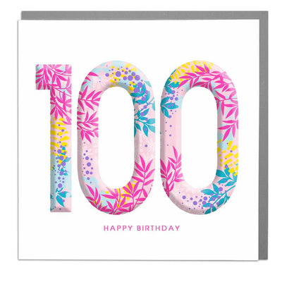 100th Happy Birthday Card - Lola Design Ltd