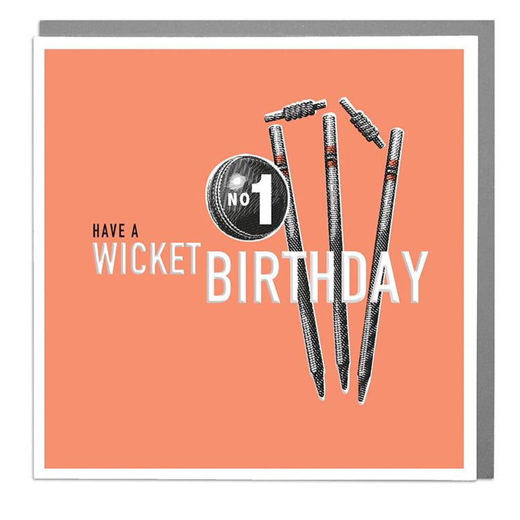 Wicket Birthday Card - Lola Design Ltd
