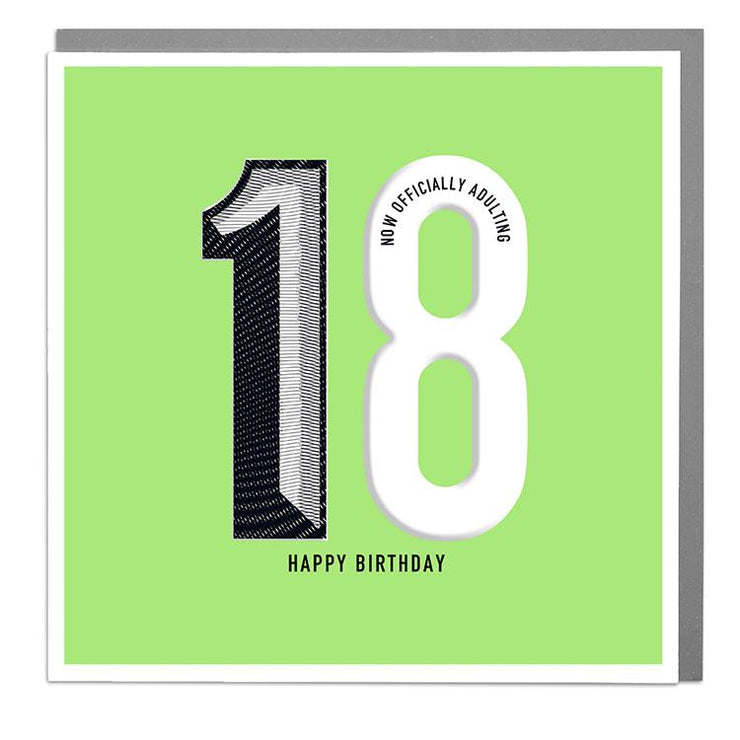 18th Happy Birthday Card - Lola Design Ltd
