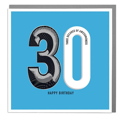 30th Happy Birthday Card - Lola Design Ltd