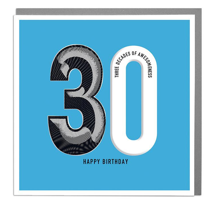 30th Happy Birthday Card - Lola Design Ltd
