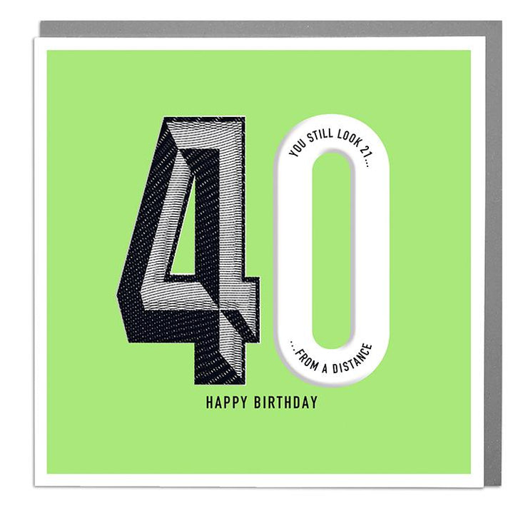 40th Happy Birthday Card - Lola Design Ltd