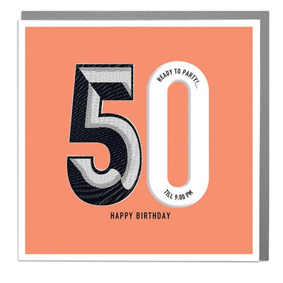 50th Happy Birthday Card - Lola Design Ltd