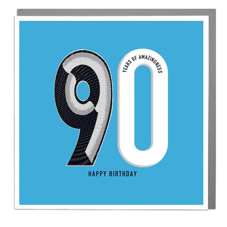 90th Happy Birthday Card - Lola Design Ltd