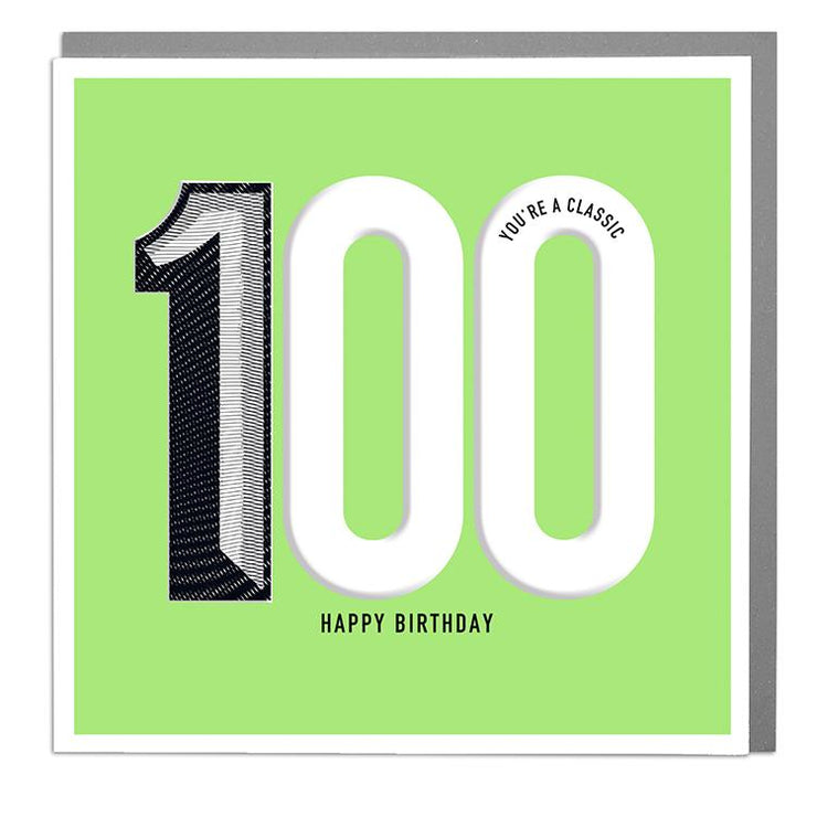 100th Happy Birthday Card - Lola Design Ltd