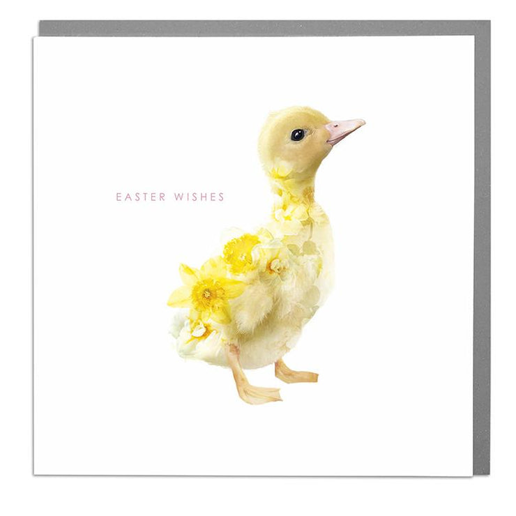 Duckling Side On Happy Easter Card - Lola Design Ltd