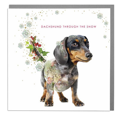 Dachsund Christmas Card - Lola Design Ltd