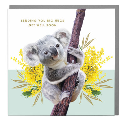 Koala Big Hugs Get Well Soon Card - Lola Design Ltd