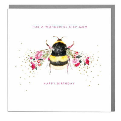 Bee Step-Mum Birthday Card - Lola Design Ltd