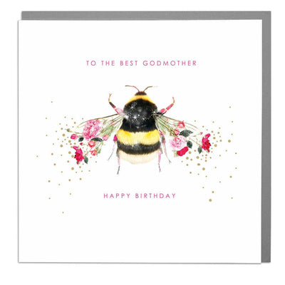 Bee God Mother Birthday Card - Lola Design Ltd