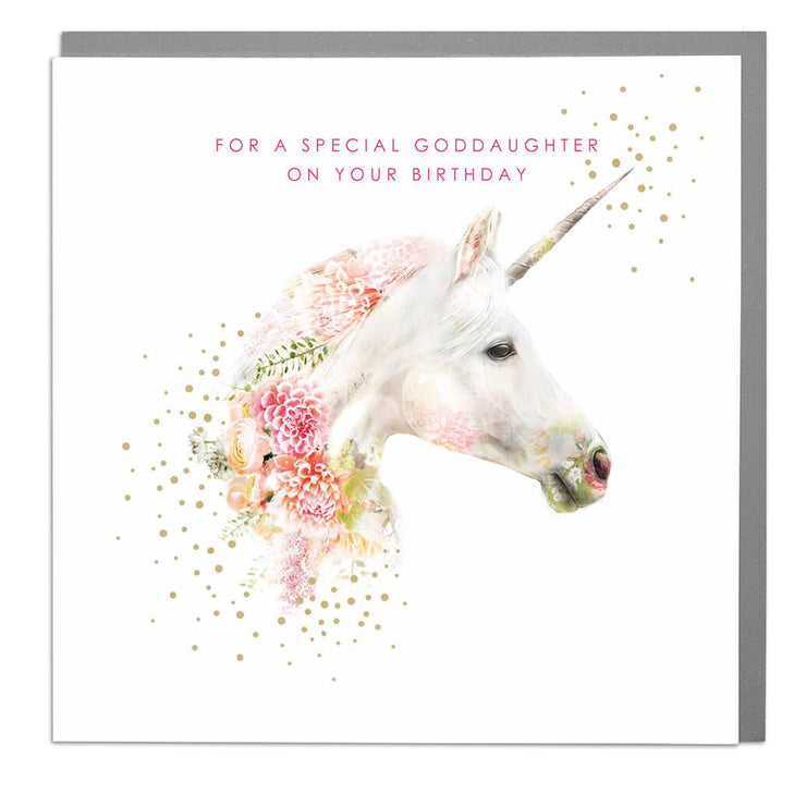 Unicorn God Daughter Birthday Card - Lola Design Ltd