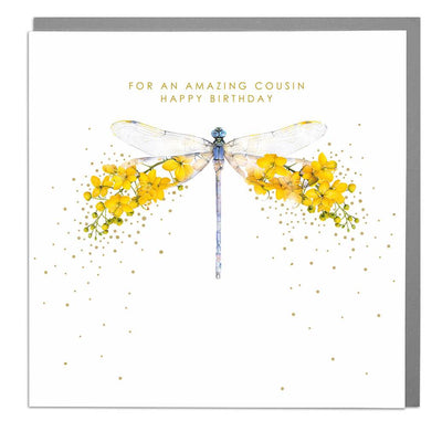 Dragonfly Cousin Birthday Card - Lola Design Ltd