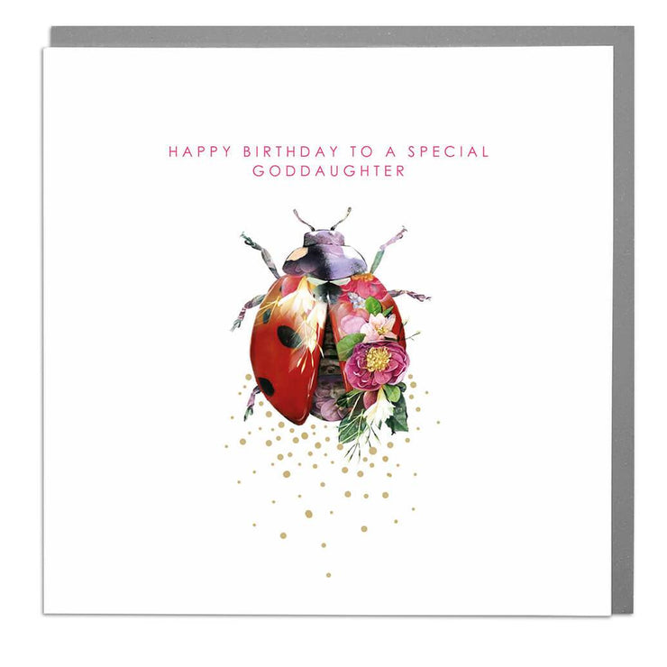 Ladybird God Daughter Birthday Card - Lola Design Ltd