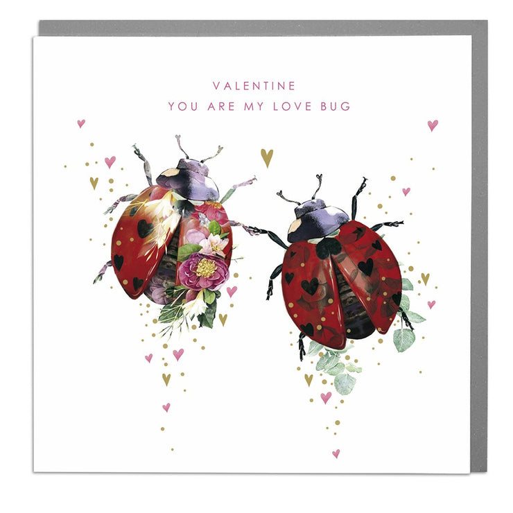 Ladybirds You're My Love Bug Valentines Day Card by Lola Design - Lola Design Ltd
