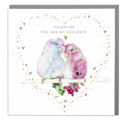 Lovebirds You Are My Soulmate Valentines Day Card by Lola Design - Lola Design Ltd
