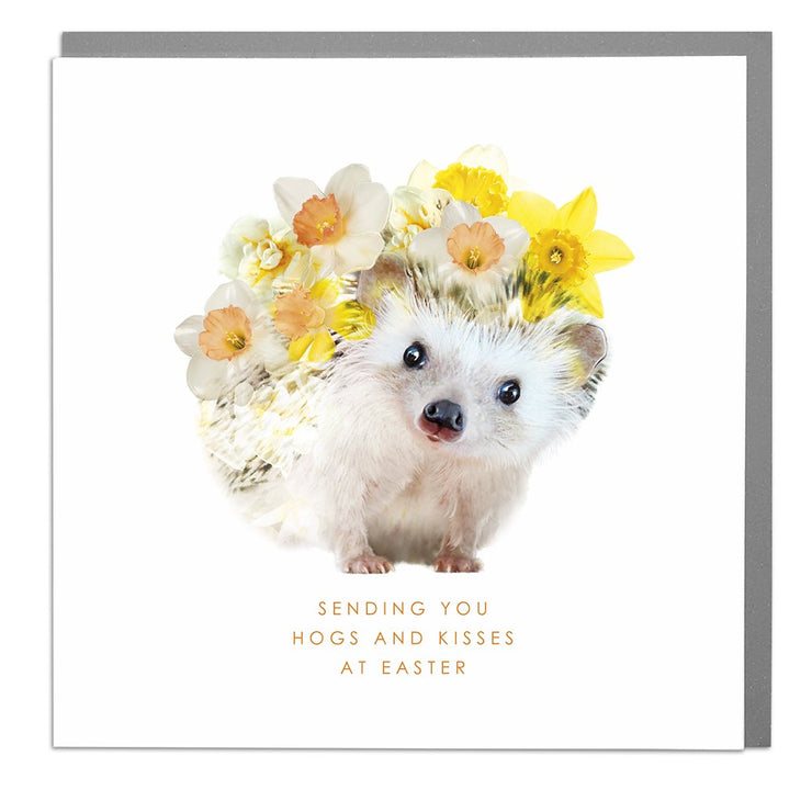 Hedgehog Sending You Hogs And Kisses This Easter Card by Lola Design - Lola Design Ltd