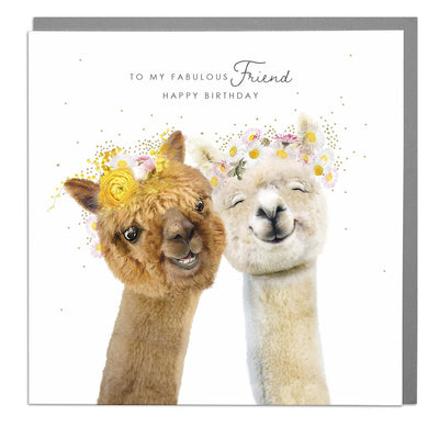 friend birthday card, Alpaca Fabulous Friend Birthday Card by Lola Design, 