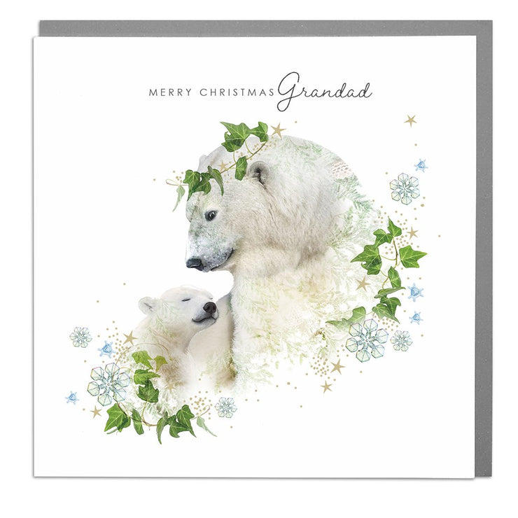 Polar Bear And Cub Grandad Christmas Card by Lola Design - Lola Design Ltd