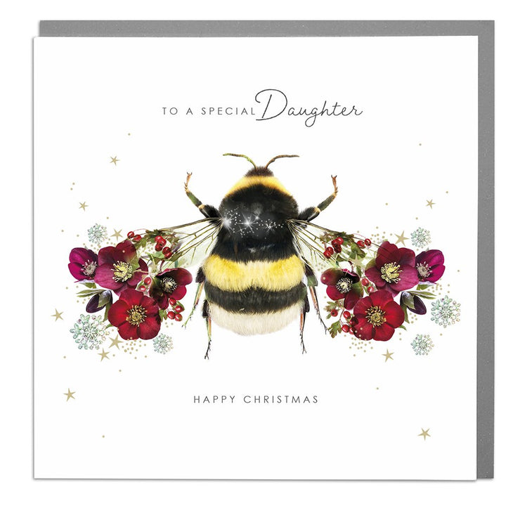 Bee Daughter Chirstmas Card by Lola Design - Lola Design Ltd
