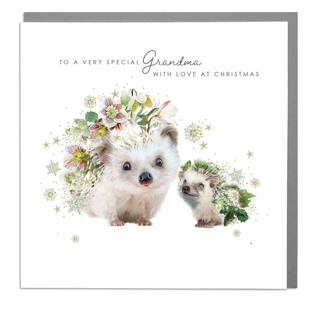 Hedeghogs Grandma Christmas Card by Lola Design - Lola Design Ltd