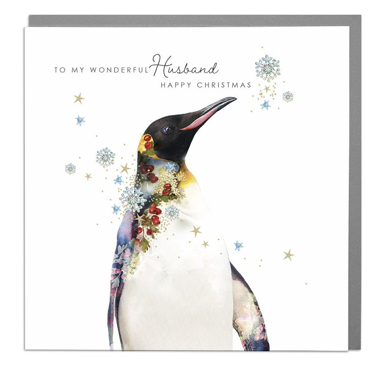 King Penguin Husband Chirstmas Card by Lola Design - Lola Design Ltd