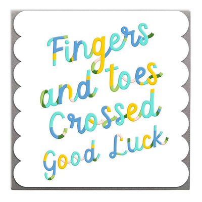 Fingers Crossed Good Luck Card by Lola Design - Lola Design Ltd