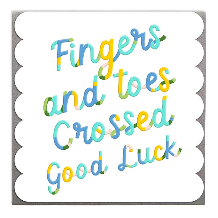 Fingers Crossed Good Luck Card by Lola Design - Lola Design Ltd