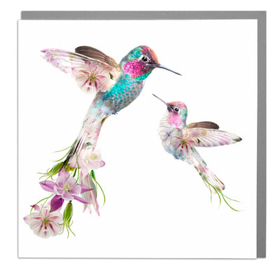 Two Hummingbirds greeting card by Lola Design - Lola Design Ltd