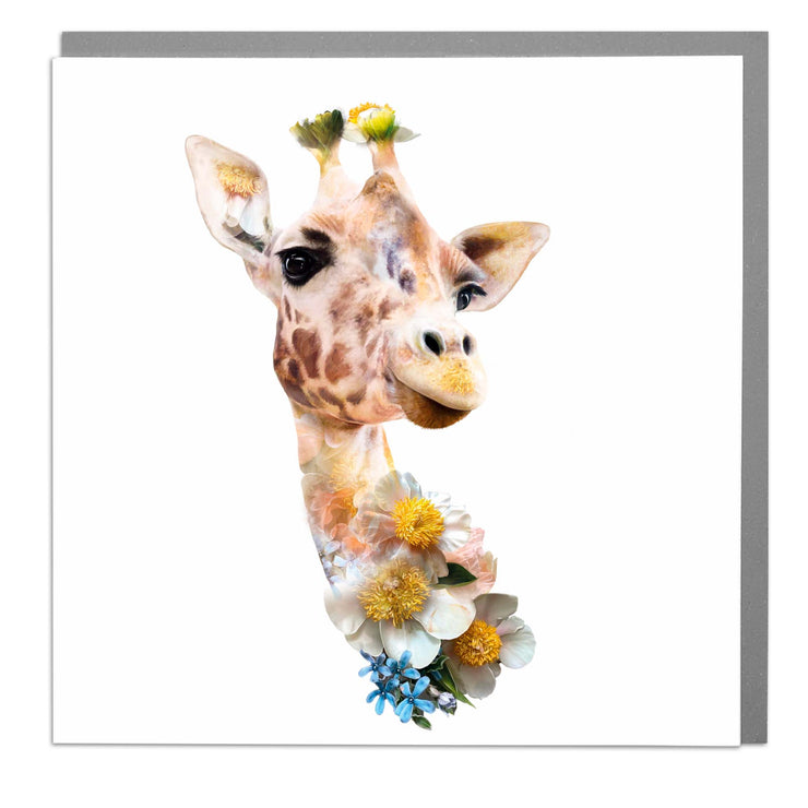 Side View Giraffe greeting card by Lola Design - Lola Design Ltd