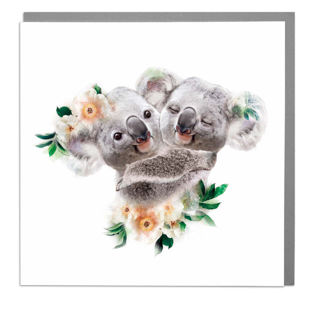 Greeting art cards, Handmade art cards, Unique art cards, Fine art cards, Hugging Koalas card