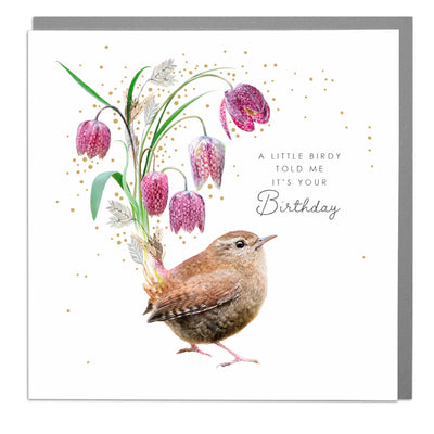 A Litte Birdy Told Me its Your Birthday - Bird greeting card by Lola Design - Lola Design Ltd
