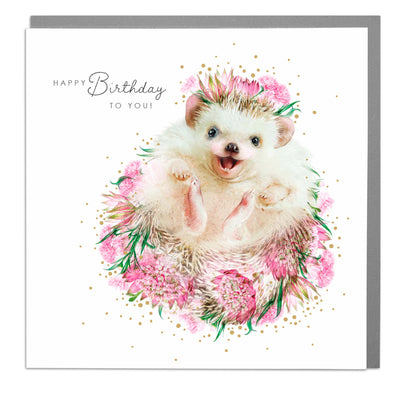 Hedgehog - Happy Birthday card by Lola Design - Lola Design Ltd