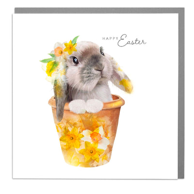 Bunny in Pot - Easter card by Lola Design - Lola Design Ltd