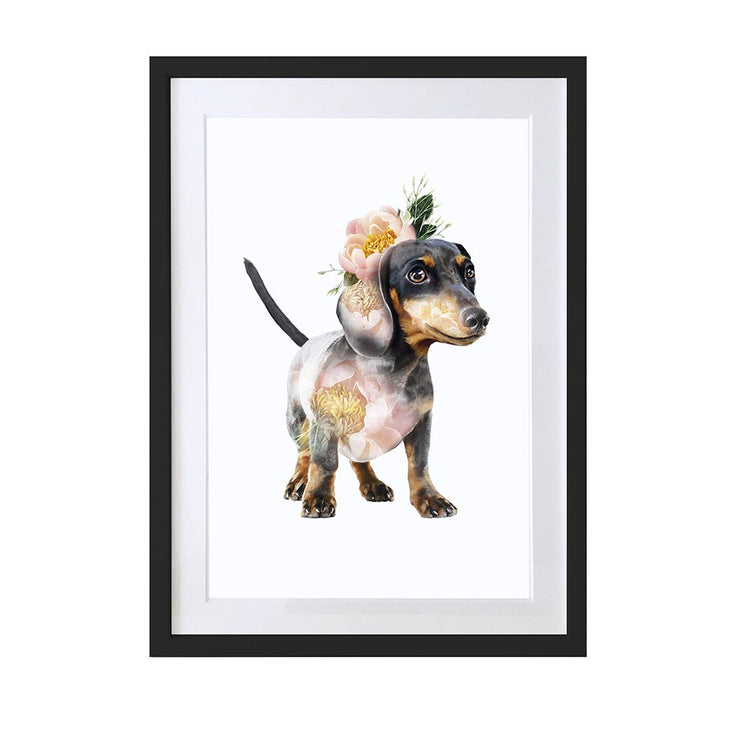 Dachshund Art Print by Lola Design