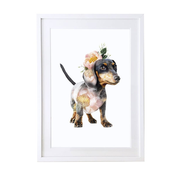 Dachshund Art Print by Lola Design