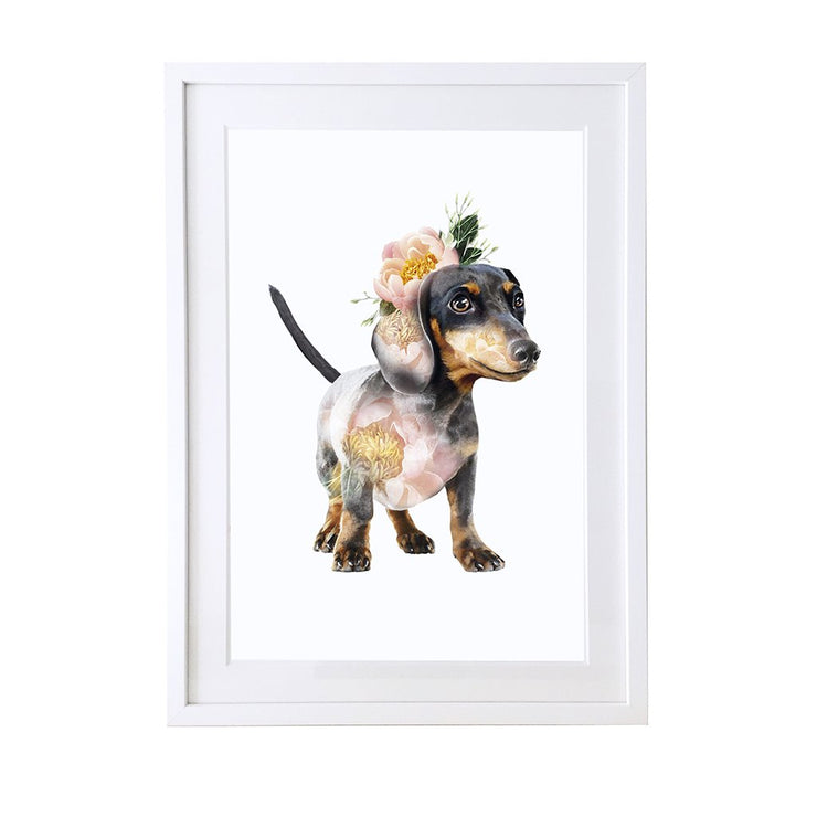 Dachshund Art Print by Lola Design