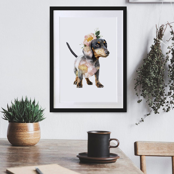 Dachshund Art Print by Lola Design
