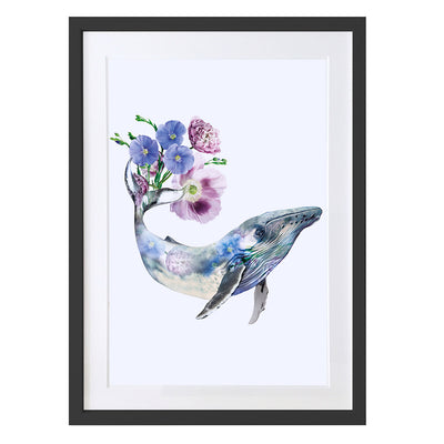 Humpback Whale Art Print by Lola Design - Lola Design Ltd