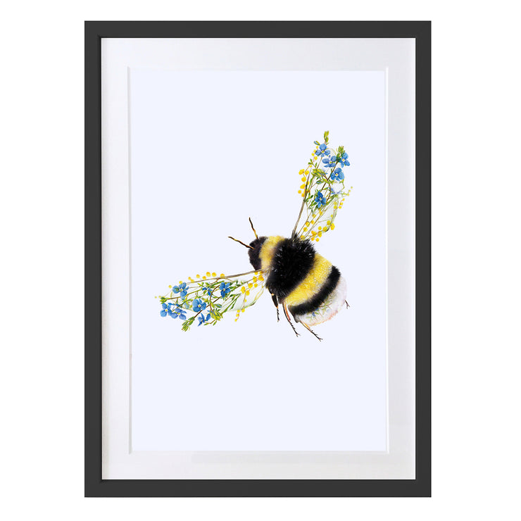 Side View Bee Art Print by Lola Design - Lola Design Ltd