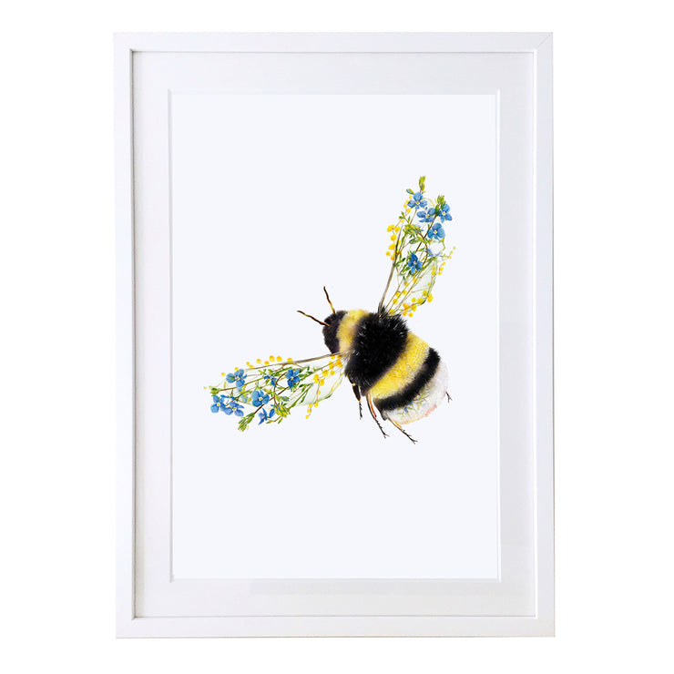 Side View Bee Art Print by Lola Design - Lola Design Ltd