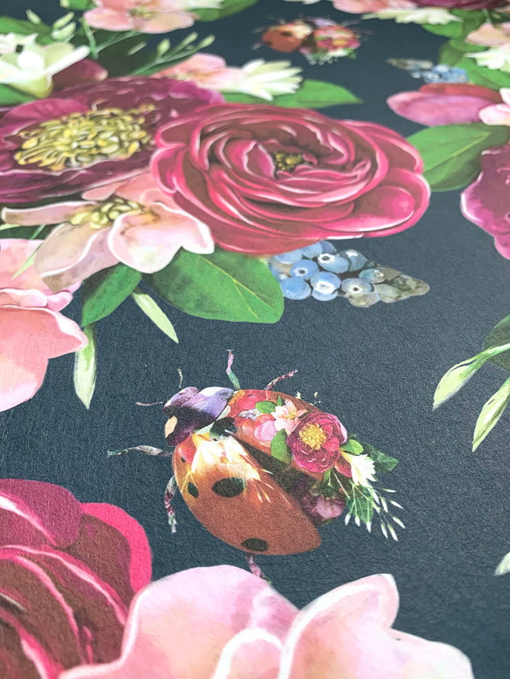 Mixed Ladybird Dark Blue Wallpaper - Lola Design Ltd