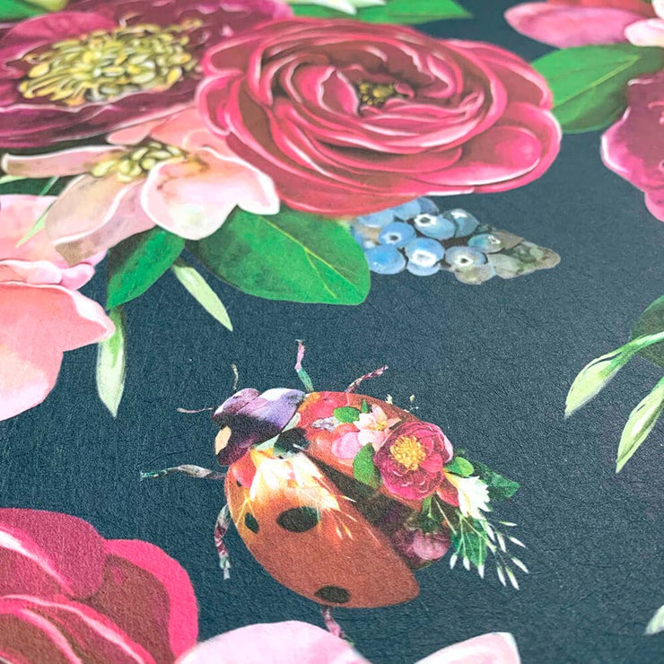 Mixed Ladybird Dark Blue Wallpaper Sample - Lola Design Ltd