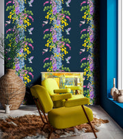 Hummingbird Blue Wallpaper - Lola Design Ltd