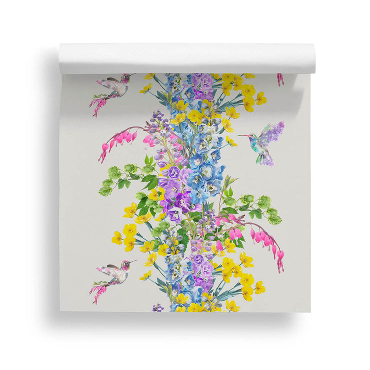 Hummingbird Full Colour Stone Wallpaper Sample - Lola Design Ltd