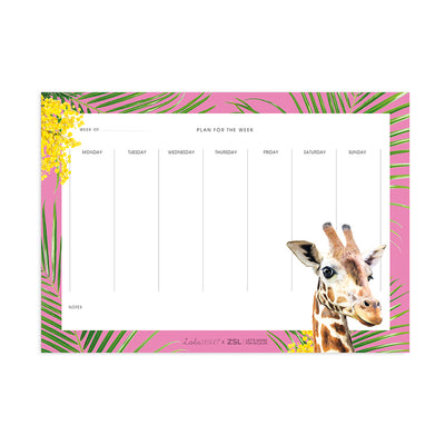 Giraffe Weekly Planner - Lola Design x ZSL - Lola Design Ltd