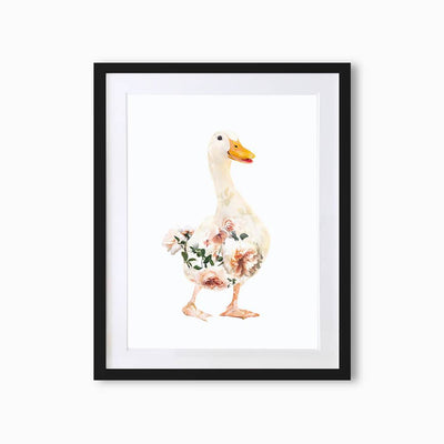 White Duck Art Print - Lola Design Ltd